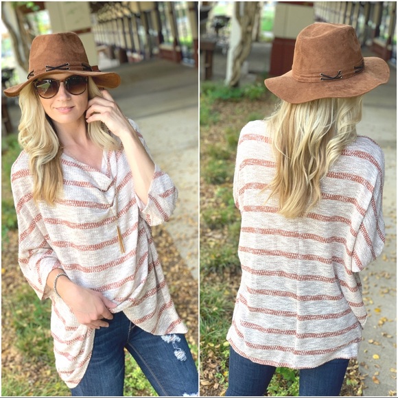 Infinity Raine Tops - ✨LAST ONE✨Easy Come Easy Go Tunic-Mocha/Rust